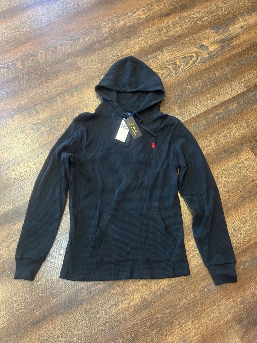 Ralph Lauren Men’s Black Hoodie with Red Polo Crest